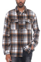 Men&#39;s Khaki Checkered Soft Flannel Shacket (M) - £40.70 GBP