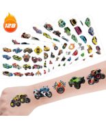 128pcs Hot Temporary Tattoos 8 Sheets Race Cars Birthday Party Supplies - €7,86 EUR
