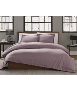 Garment Washed Solid Twin Duvet Cover Set in Lavender - £47.85 GBP