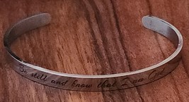 Inspirational Stainless-Steel Bracelet ~ Be still and know that I...Psalms 46:10 - £20.90 GBP
