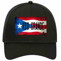 Rio Grande Puerto Rico Flag Novelty Black Mesh License Plate Hat - £22.79 GBP