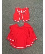 Vintage PoLk Of A dance club vest Skirt Red &amp; White trim polka square Retro - $180.34 CAD