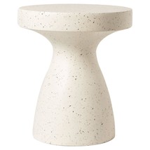 LeisureMod 16 Wide Round Side Table in Fiberstone with Hourglass Pedest... - $185.81 CAD