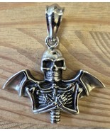 Bat-wing Skull - Pendant - Height 5 cm - width 5 cm - Stainless Steel - $297.96 MXN