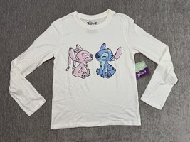 Disney Lilo &amp; Stitch Shirt Youth Large White Girls Movie Graphic Long Sl... - $181.47 MXN