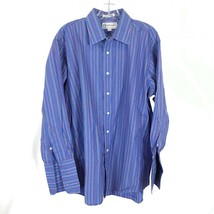 Mens Size 16 1/2 x 33 Burberrys of London Blue Classic Button Front Oxford Shirt - £33.67 GBP