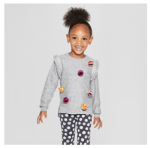 Cat &amp; Jack Toddler Girls Pullover Sweater with Poms Sizes 3T and 4T NWT - £15.95 GBP