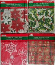 Christmas Holiday Tablecloths Flannel Back Plastic Front, Select: Theme &amp; Size   - £2.35 GBP