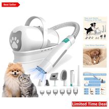 Quiet Grooming Vacuum Kit for Dogs &amp; Cats - All-in-One Clipper, Grinder,... - $128.65