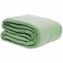 Luxury Sage Green Fleece Throw Blanket Full Queen Solid Color Weighted T... - £38.88 GBP