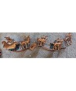 Metal Christmas Santa Sleigh &amp; Reindeer 4 Candle Holder 20 Inch Long new... - $33.95 CAD