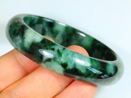 339ct Natural Grade-A Green Jadeite Jade Bangle Bracelet (No Dyeing) J7004 - £70.52 GBP