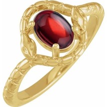 Authenticity Guarantee 
14K Yellow Gold Mozambique Garnet Snake Ring - £646.55 GBP+