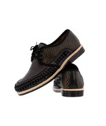 Mens Authentic Mexican Huaraches Closed Toe Dress Sandals Black Snake Pa... - $854.35 MXN