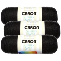 Caron Bulk Buy: Caron Simply Soft Yarn Solids (3-Pack) Black #H97003-9727 - £25.19 GBP