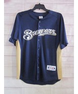 Ryan Braun #8 Milwaukee Brewers Jersey Mens Majestic Authentic MLB Butto... - £31.87 GBP