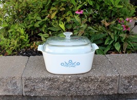 Corning Ware Blue Cornflower Large 5 QT A-5-B Square Casserole Dish &amp;Lid... - $99.99