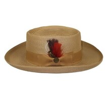 Men Bruno Capelo Braid Straw Style Spring Hat Wide Brim GAMBLER GAMS206 Tan image 4