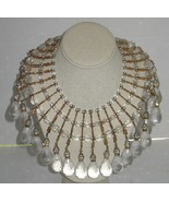 Vtg De Lillo Acrylic Drop &amp; Brass Runway Couture Choker Necklace Costume... - $24,481.11 MXN