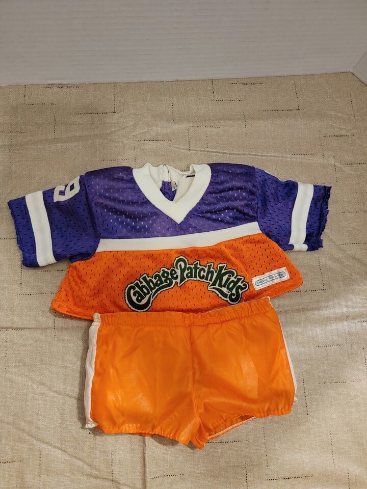 Vintage Coleco Cabbage Patch Kid Purple & Orange Hockey 2pc Outfit - $9.75