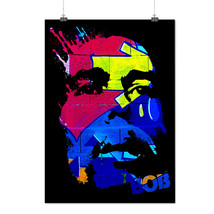 Bob Marley Splash Color Face Matte/Glossy Poster A0 A1 A2 A3 A4 | Wellcoda - $7.99+