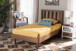 Vintner Walnut Brown Twin Size Platform Bed - $8,219.59 MXN