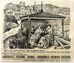 1886 Lundborg&#39;s Perfume &amp; Cologne Advertisement Victorian Beauty Edenia ... - $27.87 CAD