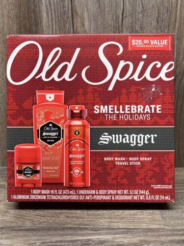 Old Spice Smellebrate The Holidays Swagger 3 Pc Body Care Gift Set - New/Sealed - $12.85