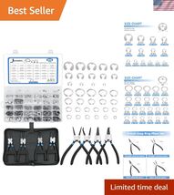 850Pcs C-clip External Retaining Rings Snap Rings Assortment Kit Circlip... - $61.46