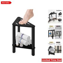 Triangular Shower Stool - Stylish Waterproof Foot Rest with Extra Storag... - $43.51