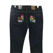 Soho Babe Junior&#39;s Skinny Jeans Black Embellished Rhinestones Embroidered Size 5 - £19.97 GBP