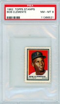 1962 Topps Stamps Bob Clemente PSA 8 P1324 - £402.71 GBP