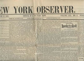 New York Observer Newspaper Volume LXX No 11 March 17, 1892  - £14.27 GBP
