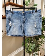 Miss Demeanor Women Blue Denim Cotton Mid Rise Pull on Casual Jean Short... - $35.67 CAD