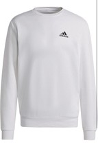 Adidas Men’s Essentials White Fleece Sweatshirt Size XL New With Tags - £34.50 GBP
