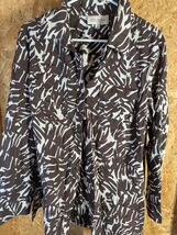 Jones New York 1X Zebra Print Button Up Blouse - $15.84