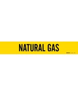 NATURAL GAS Pipe Warning Marker Yellow ADHESIVE STICKER 14.25&quot;x2.25 BRAD... - $14.37