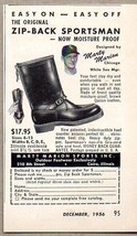 1956 Print Ad Zip-Back Sportsman Boots Marty Marion Chicago White Sox - £6.51 GBP