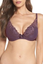 CHANTELLE 6762 Orangerie Lace Underwire Plunge Bra Sz 34DD Purple - $24.95