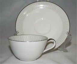 HEINRICH H &amp; CO Bavaria MONARCH White Grey Platinum Tea Cup &amp; Saucer Set... - £19.93 GBP