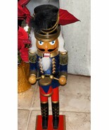 CHRISTMAS NUTCRACKER SOLDIER 17&quot; DRUMMER DRESSED IN BLUE SEQUENED JACKET - $70.81 CAD