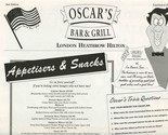 Oscar&#39;s Bar &amp; Grill Menu London Heathrow Hilton Hotel England May 1992 - $27.72