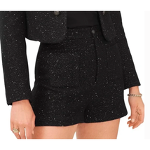 !. State Black &amp; Gold Thread Wool Blend Tweed Dress Shorts | Plus 20W   N1 - £14.94 GBP
