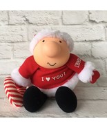 Vintage Ziggy Christmas Santa Plush I Love You Candy Cane 1988 Nostalgia... - $266.70 MXN