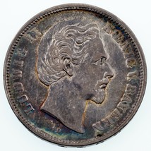 1874 Allemand États Bavaria 5 Mark Pièce Argent En VF + État Km #896 - $336.20 CAD