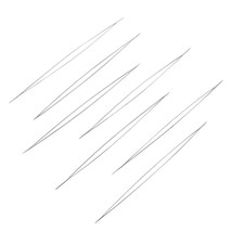 10Pcs Big Eye Beading Needles 2.24-Inch Stainless Steel Collapsible Embroidery S - £15.68 GBP