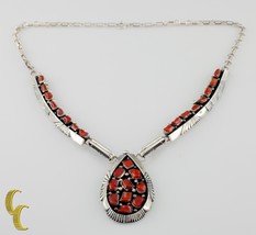 Benjamin Piaso Corallo &amp; .925 Argento Sterling Navajo Collana - £1,134.88 GBP