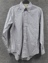 VTG LL Bean Shirt Men 14.5-32 Blue Stripe Oxford Single Needle Tailoring... - $25.72