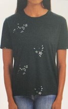 Splendid Womens Short Sleeve T-Shirt Size XX-Large Color Black Floral - £15.04 GBP