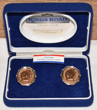 Vintage Sears Kings Road Cufflinks Genuine United States Indian Head Coins NOS - £19.55 GBP